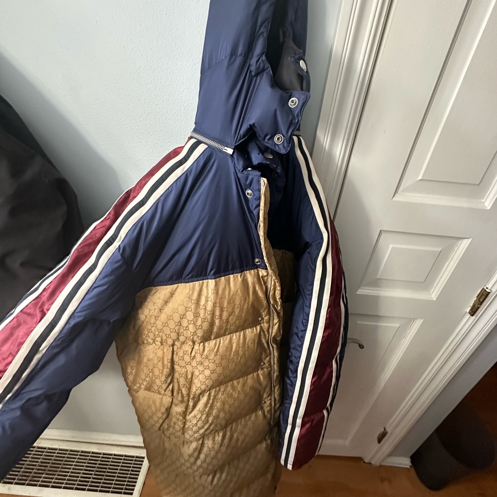 Gucci Blue and Gold Puffer Jacket